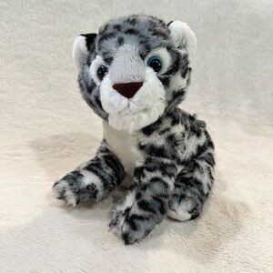 Aurora Babies 11” Snow Leopard Cub Black and Grey Realistic Plush Stuffed Animal